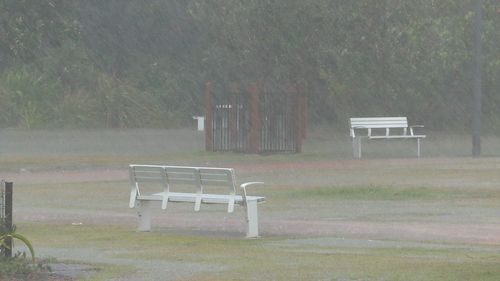 Rain is lashing Coffs Harbour in the state's north. 
