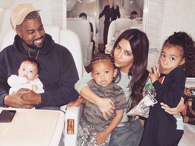 Kanye West, Chicago West, Saint West, Kim Kardashian and North West.