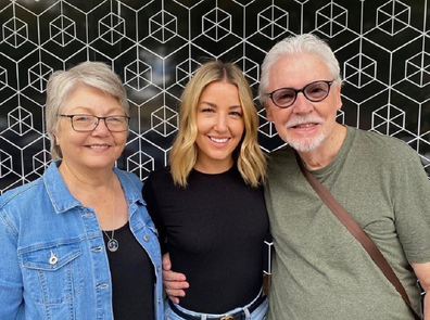 Jules Sebastian with her parents