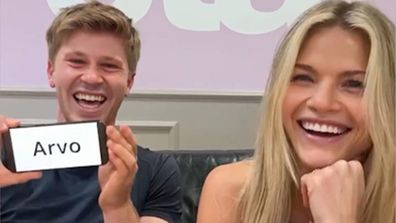 R﻿obert Irwin has quizzed his Dancing With The Stars partner Witney Carson on Aussie slang in a "ripper" video posted to social media.Irwin, 21, and Carson, 34, ﻿sat side by side in the video as Irwin asked her to define common slang words like Arvo, Dunny, Fairdinkum and more.