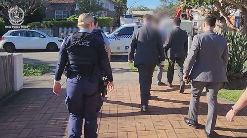 ï»¿Police arrested a man at a home in Strathfield at 8.30am todayï»¿.