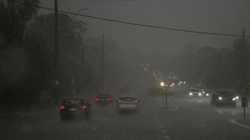 Torrential rain hit Newport on Sydney's Northern Beaches this morning.