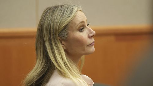 Gwyneth Paltrow listens in court during her trial, Tuesday, March 28, 2023, in Park City, Utah