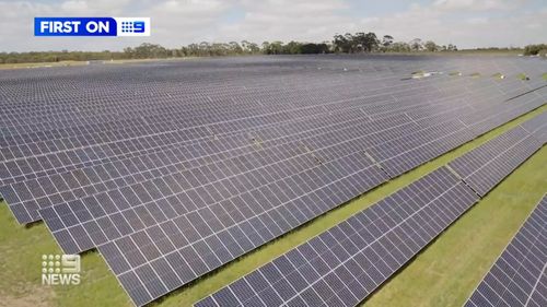 The solar farm spans the size of 26 football fields. 