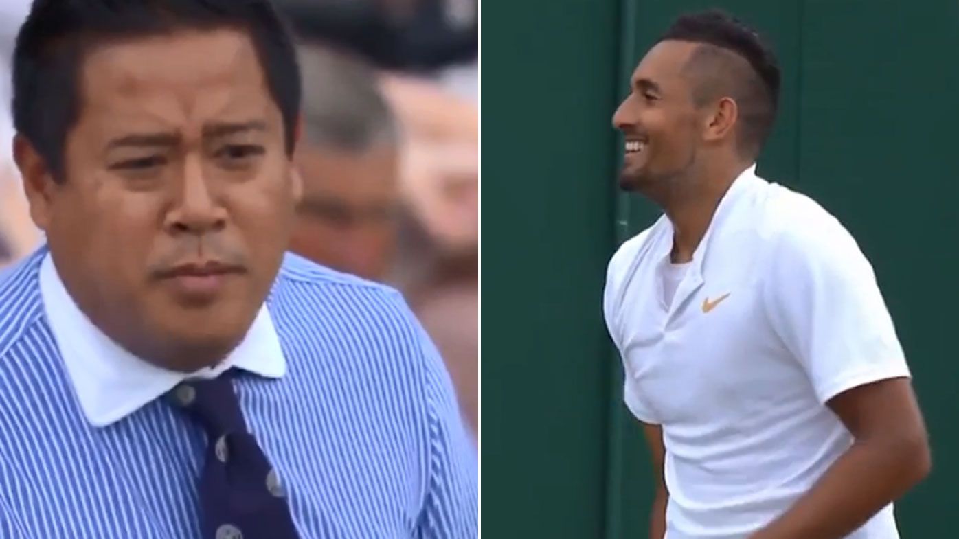 Chair-umpire puts Nick Kyrgios in his place during second-round Wimbledon win