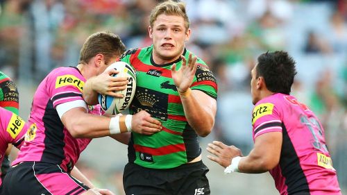 South Sydney Rabbitohs player Tom Burgess spotted training with NFL's New York Giants
