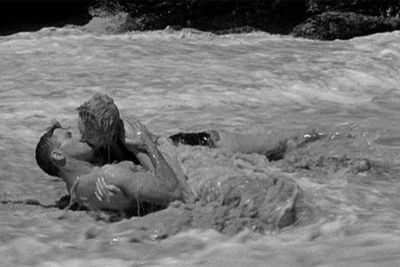 <i>From Here to Eternity</i> (1953)<br/><br/>The beach scene in <i>From Here to Eternity</i> probably spurred countless parodies for being so ridic. Come on you guys, all the sand and sea creatures would surely dampen the mood!<br/><br/>(Image: Columbia Pictures)
