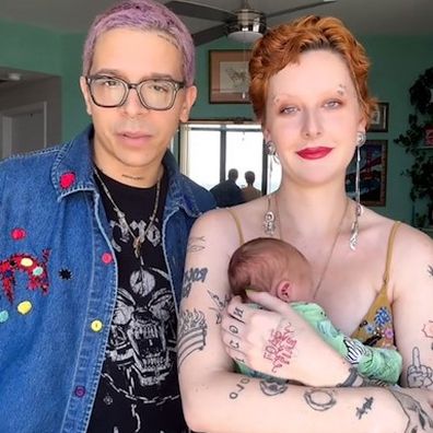 Morgan Presley with her partner Lou and their son Pony