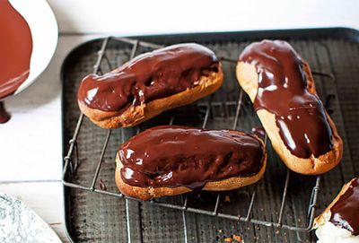 Recipe: <a href="/recipes/ichocolate/8350209/chocolate-eclairs-filled-with-white-chocolate-cream" target="_top">Chocolate eclairs filled with white chocolate cream</a>