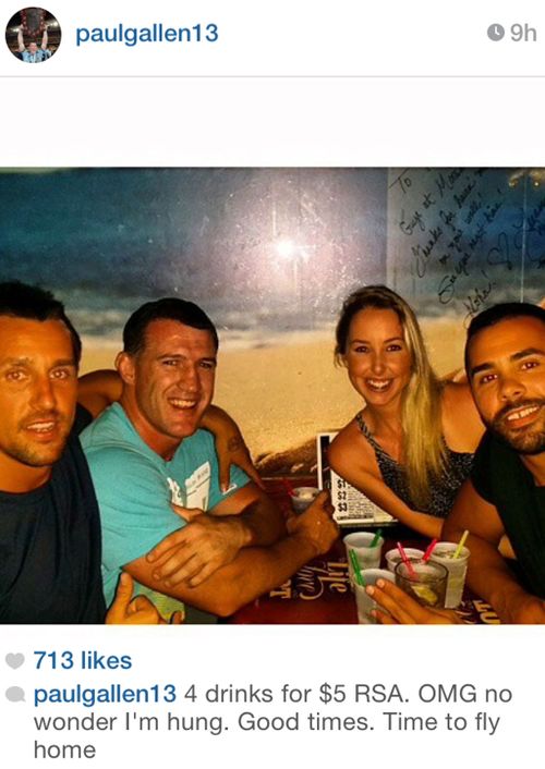 Paul Gallen's Instagram post. (Instagram)