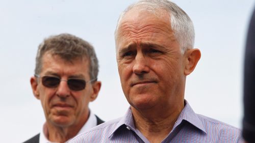 Australian Prime Minister Malcolm Turnbull and Professor Ian Fraser (left) address the media during a press conference at North Bondi Surf Life Saving Club, Sydney. (AAP)