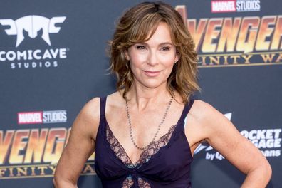 Jennifer Grey attends the "Avengers: Infinity War" World Premiere on April 23, 2018 in Los Angeles, California. 