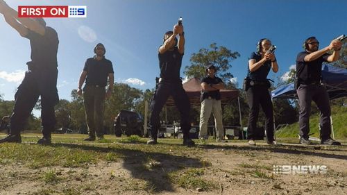Members of the Dignitary Protection Unit in training. (9NEWS)