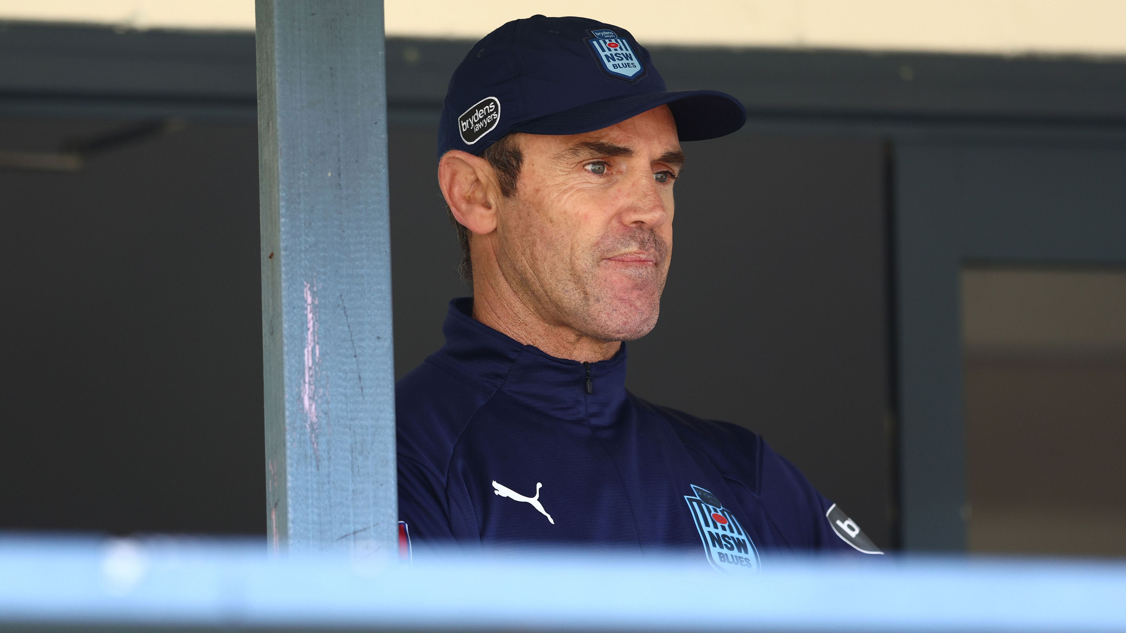 NSW coach Brad Fittler during a Blues training session.