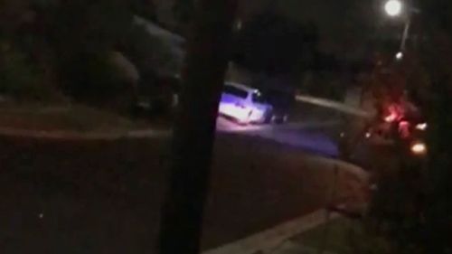Residents captured footage of police cornering a young man they believed to have been one of a group that ditched a stolen car.
