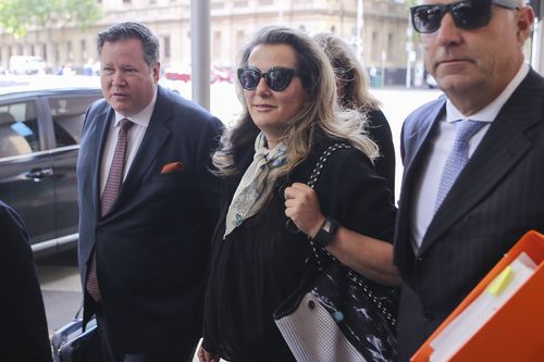 Kathy Jackson arrives at Melbourne Magistrates' Court today accused of fraud in relation to stays in Hong Kong, Las Vegas and New York. Picture: AAP