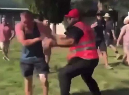 A popular car festival in Canberra has descended into disarray amid a string of fights between patrons and security guards caught on camera.