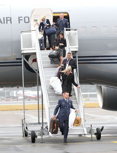 General view of the baggage coming off the plane during Prince William, Duke of Cambridge, Kate Middleton, Duchess of Cambridge and Prince George of Cambridge visit to New Zealand as they arrive at Wellington Airport on April 7, 2014 in Wellington, New Zealand