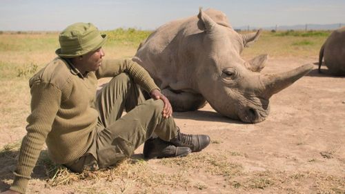 James Mwenda, the keeper of the world's last two northern white rhinos.