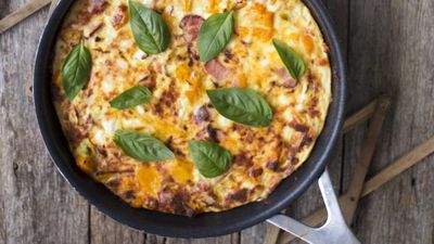 <a href="http://kitchen.nine.com.au/2017/03/22/09/35/bacon-caramelised-pumpkin-and-feta-frittata" target="_top">Bacon, caramelised pumpkin and feta frittata</a><br />
<br />
<a href="http://kitchen.nine.com.au/2017/03/22/10/16/frittata-recipes-for-every-taste" target="_top">More frittatas</a>