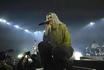 Emily Armstrong performing with Linkin Park