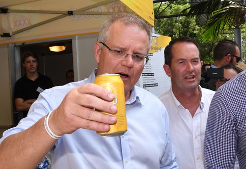 Prime Minister Scott Morrison has mingled with Cup fans at Caloundra on the Sunshine Coast.