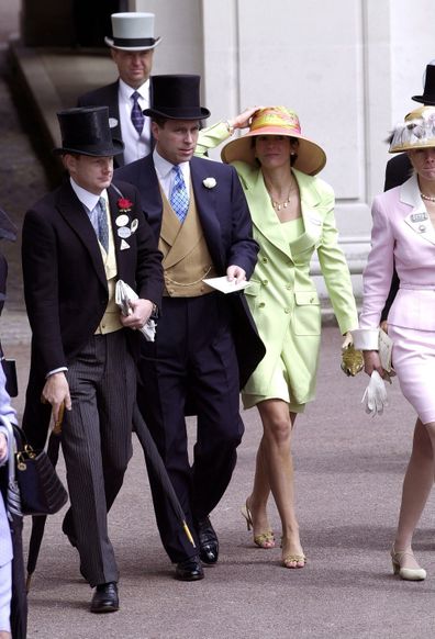 Royal Ascot Race Meeting Thursday - Ladies Day. Prince Andrew, Duke Of York walks with Ghislaine Maxwell At Ascot.