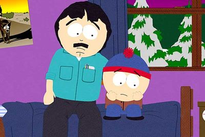 <B>The dad:</B> Randy Marsh (voiced by Trey Parker), <i>South Park</i><br/><br/><B>Father to:</B> Stan Marsh (Trey Parker).<br/><br/><B>Why he's a bad dad:</B> Poor Stan. Though Randy started out as a benign TV dad, he's evolved into the kind of father you never want your friends to meet: always saying something embarrassing, frequently drunk, picking fights at Stan's baseball games and coming up with hare-brained schemes which have earned him a reputation as a laughing stock.