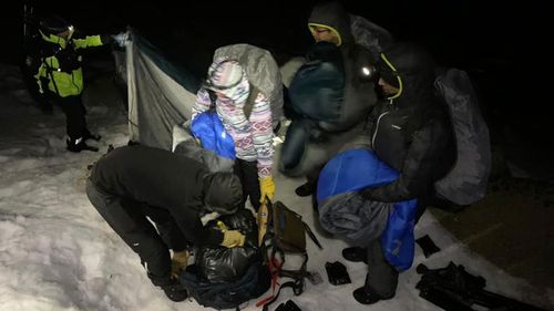 A group of four hikers were rescued in the early hours of this morning from the Kosciuszko National Park.