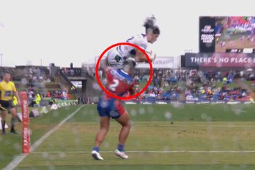 Dallin Watene-Zelezniak was denied a penalty try despite the Bunker ruling he&#x27;d been tackled in mid-air by Greg Marzhew.