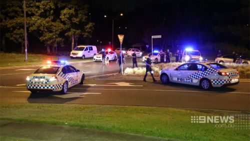 Police used road spikes to end a police chase after car was rammed. (9NEWS)