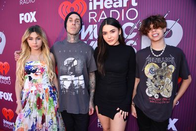 Travis Barker, Alabama Barker, Atiana De La Hoya and Landon at the 2019 iHeartRadio Music Awards