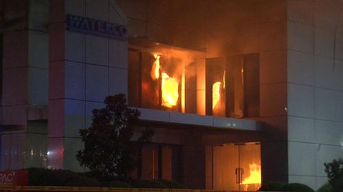 No one was in the building when the blaze broke out. (9NEWS)