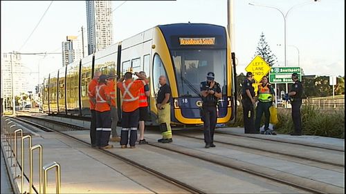 Emergency crews were called to the tram accident at about 5am. (9NEWS)