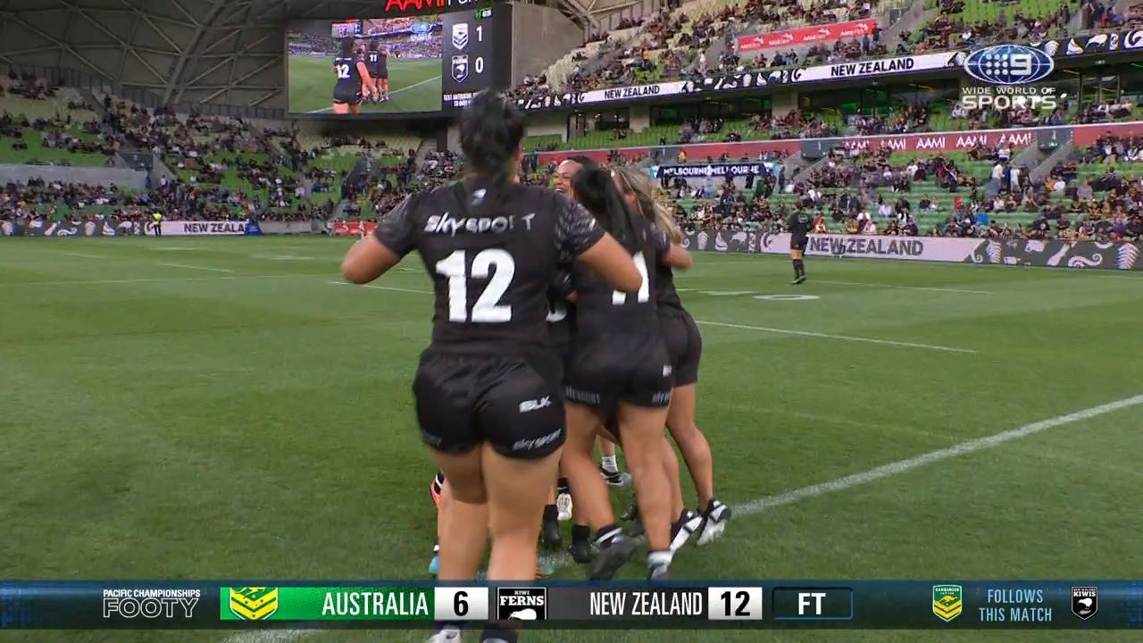 New Zealand Kiwi Ferns defeat Jillaroos for first time since 2016 with Apii Nicholls mobbed after player of the match award
