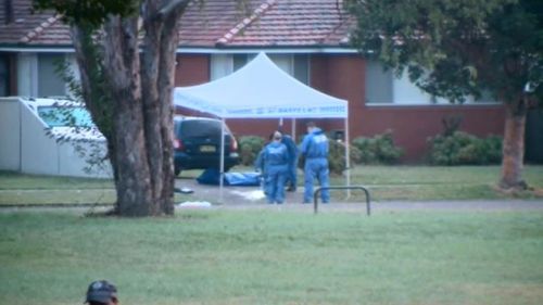 A crime scene has been established at the Kingswood home. (9NEWS)