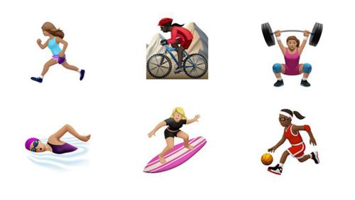 Emojis depicting women taking part in various sports have also been added to the smartphone keyboard. (Unicode)