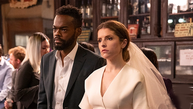 Anna Kendrick's Darby Carter and William Jackson Harper's Marcus Watkins as seen in Love Life Season 2. 