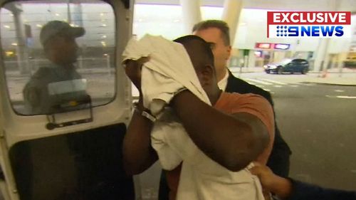 He landed in Sydney tonight following the alleged incident on New Year's Day. (9NEWS)