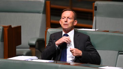 Former Australian Prime Minister Tony Abbott reacts during debate of the Marriage Amendment bill in the House of Representatives at Parliament House in Canberra on December 4. (AAP)