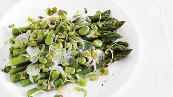 Asparagus and broad beans and sauvignon blanc