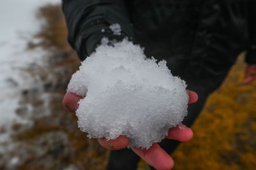 Mt Buller is getting ready for the opening of the ski season by making snow with portable snow factories  . 5th June 2023, The Age news Picture by JOE ARMAO