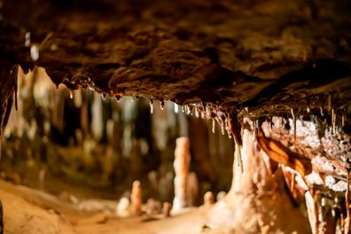 Stalagmites and stalactites in Greece