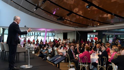 Mr Turnbull pledged his government's commitment to breast cancer research and treatment funding. (AAP)