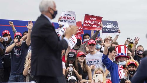 Vice President Mike Pence at a rally in Greensboro, North Carolina.