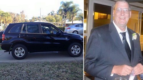 A photo of a black Toyota Rav4 and missing Queensland father Terry Lloyd.