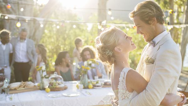 Wife and husband on wedding day