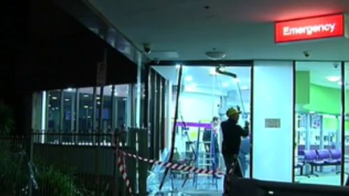 Police allege the man deliberately drove his car into the emergency entrance of Sunshine Hospital. (9NEWS)