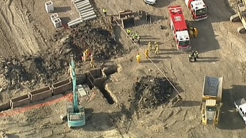 Construction worker winched to safety after fall in Melbourne's north