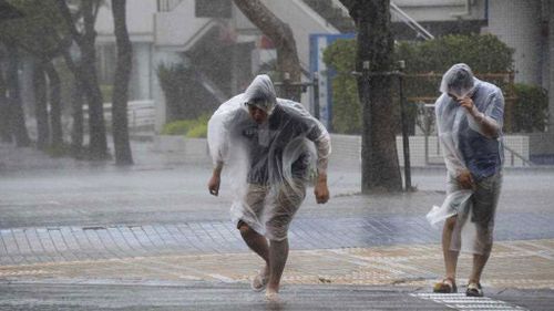 Powerful typhoon churns towards Japan